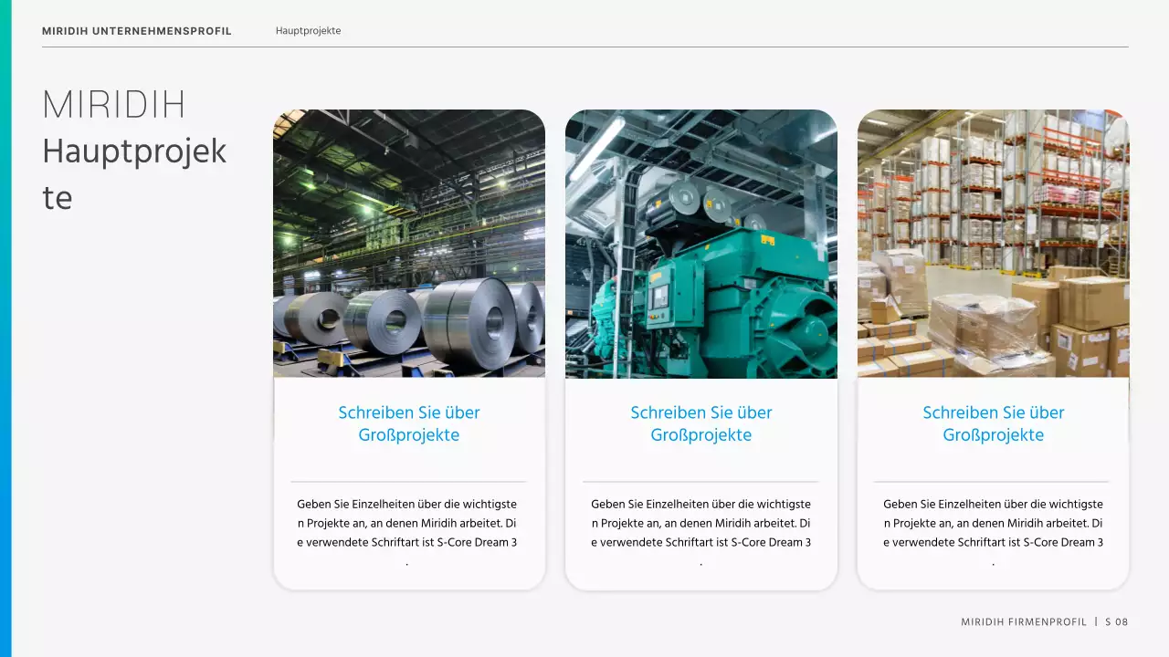 Ein moderner Firmenbrief in Blau und Chartreuse