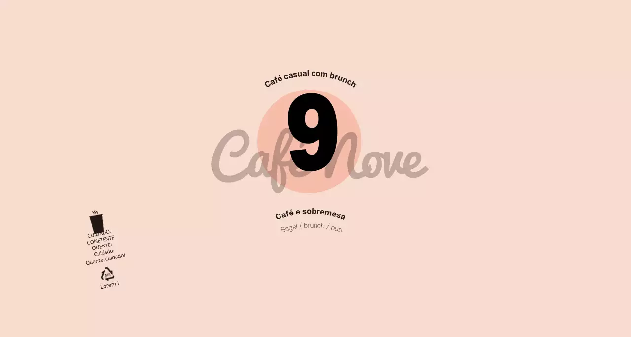 Para um café de conceito simples e único em cor-de-rosa e preto