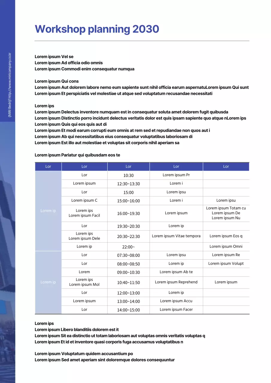 Opmaak workshopvoorstel in blauwe tinten