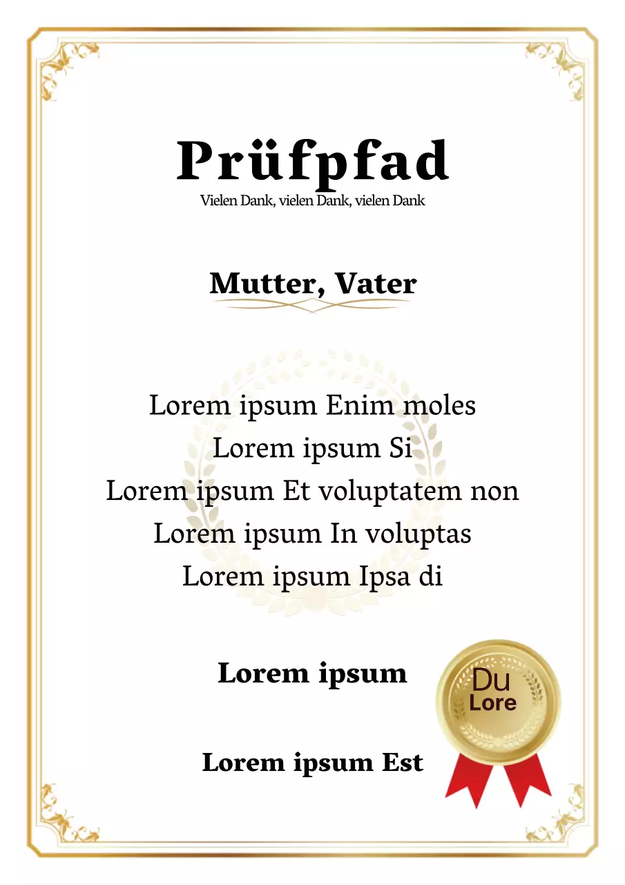 Eltern Dankesbrief Design Poster in Weiß und Gold