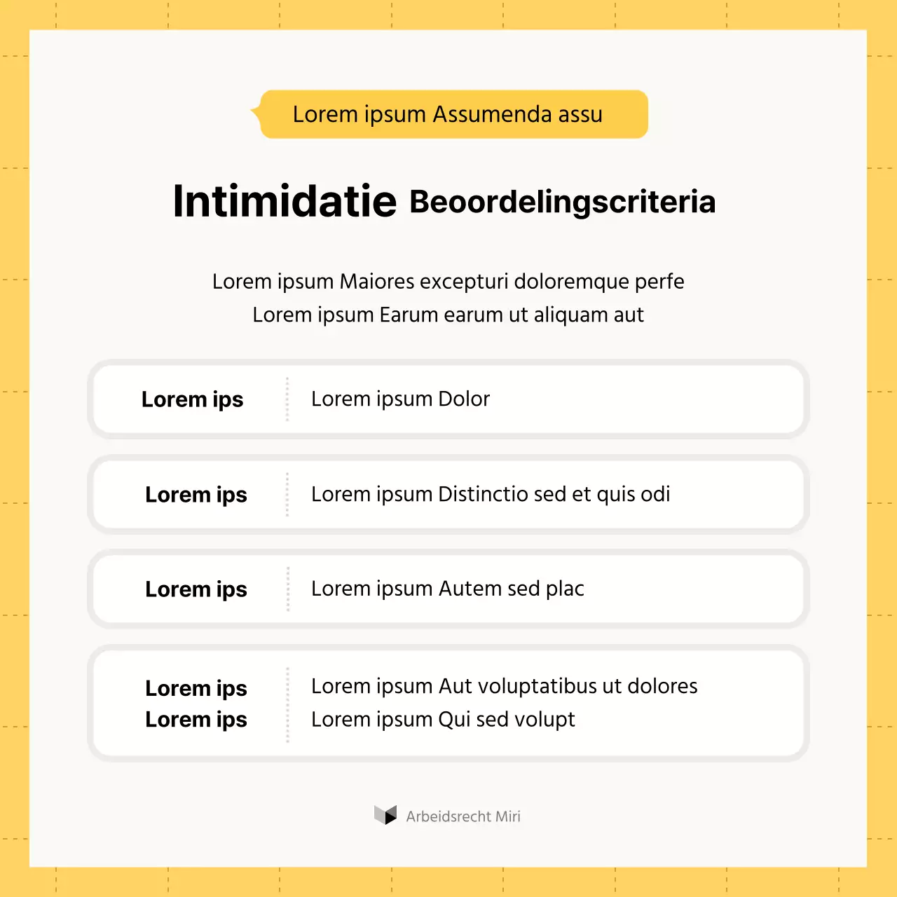 Gele en witte minimalistische arbeidsrechtelijke adviesgids