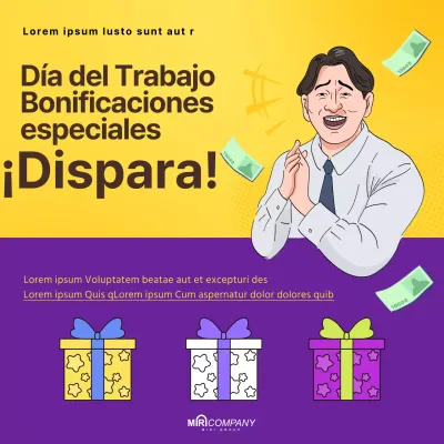 Una oferta especial para el Día del Trabajador con un encantador concepto de ilustración de dibujos animados