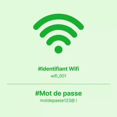 Concept simple Informations Wi-Fi en chartreuse et en vert