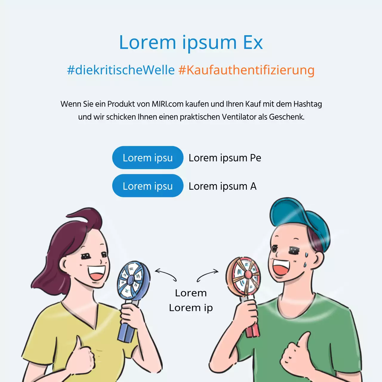 Sommer-Handy-Fan-Social-Media-Kaufüberprüfungsaktion