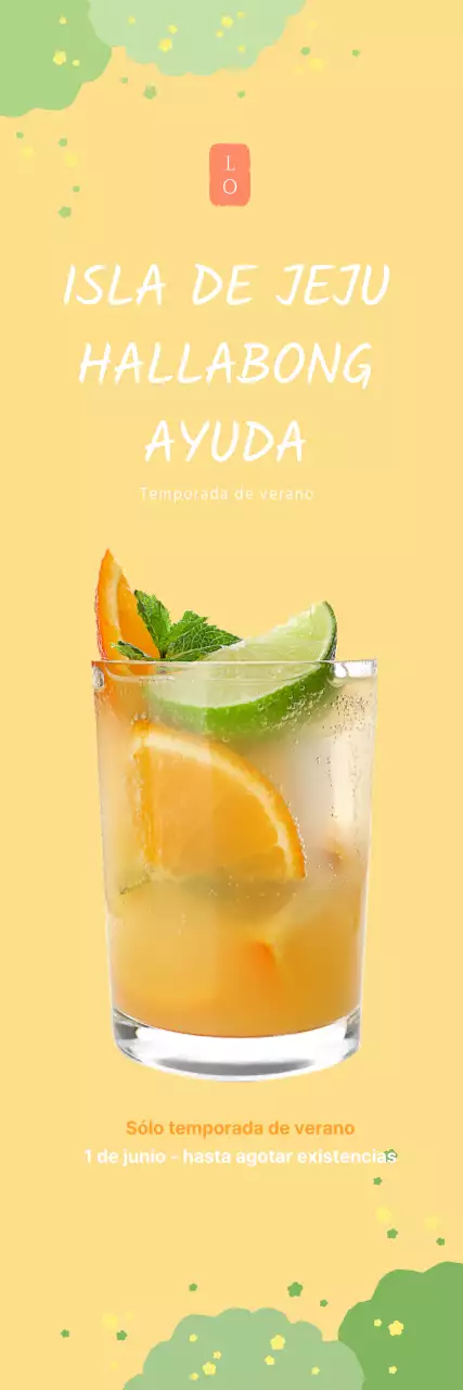 Sencillo cartel colgante amarillo para un café Aid