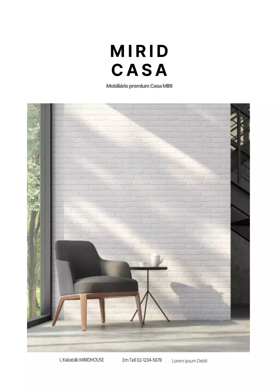 Caderno de promoção de produtos de mobiliário simples branco