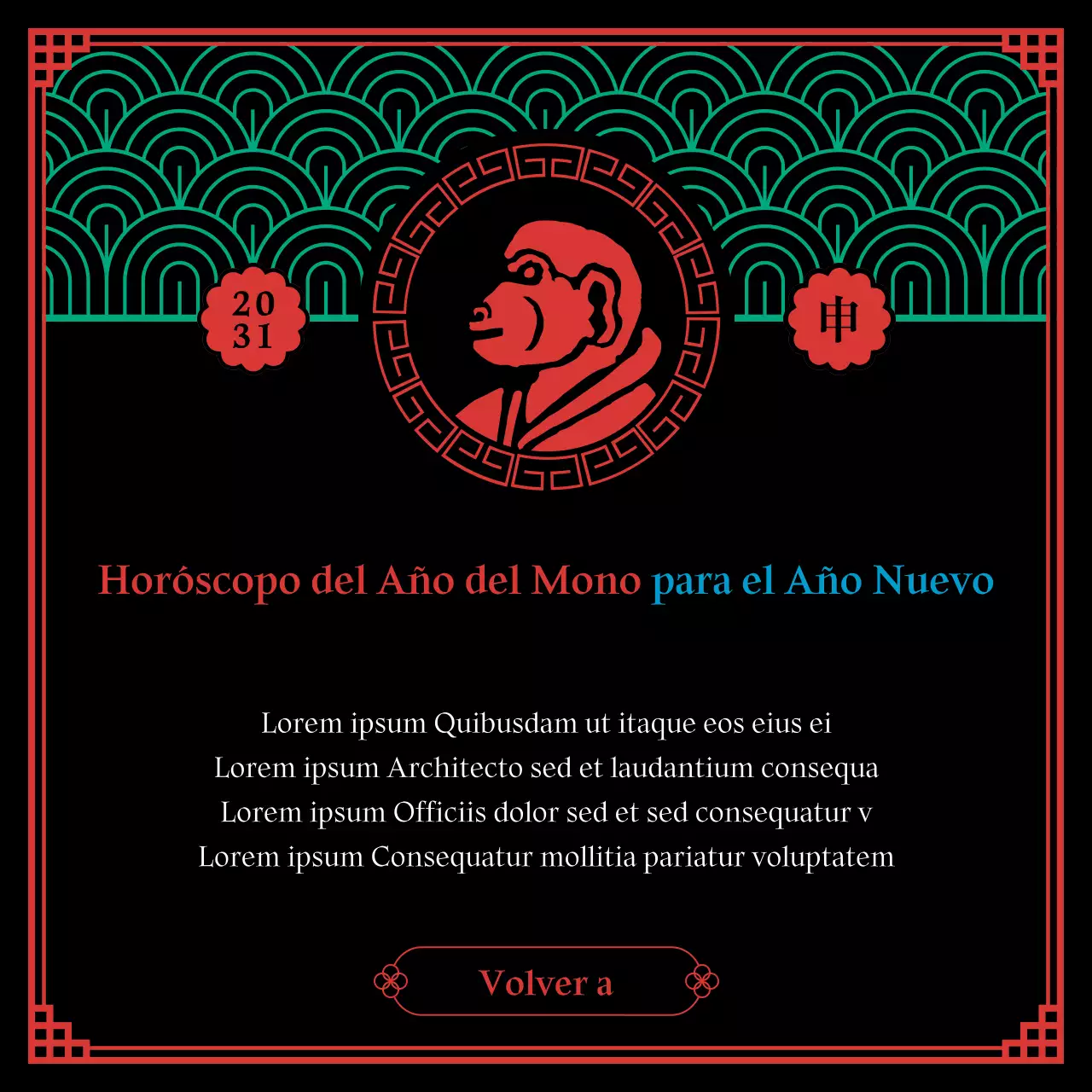 Un concepto chamánico negro y pentagonal del horóscopo zodiacal de Año Nuevo