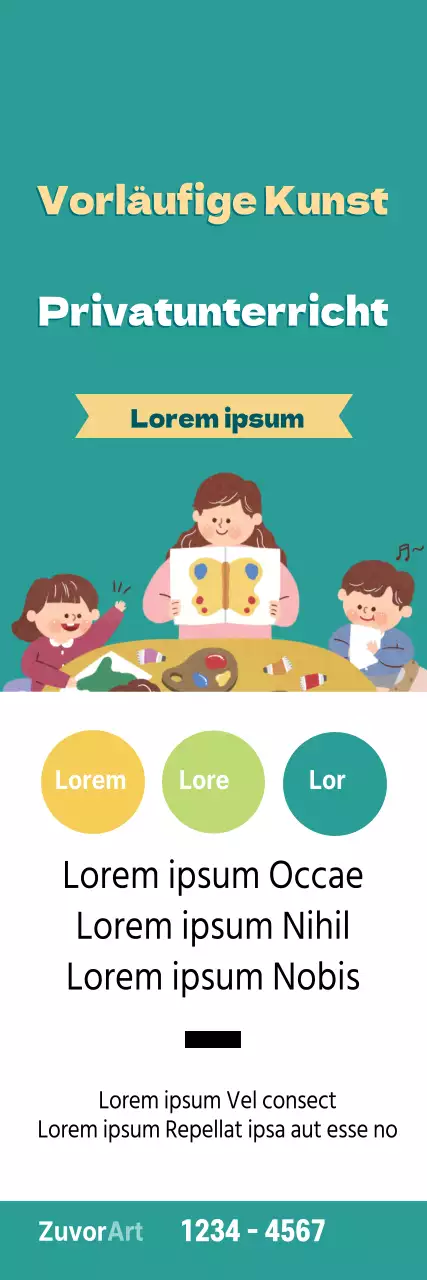 Türkis Illustration ordentlich Kunst Schule Förderung