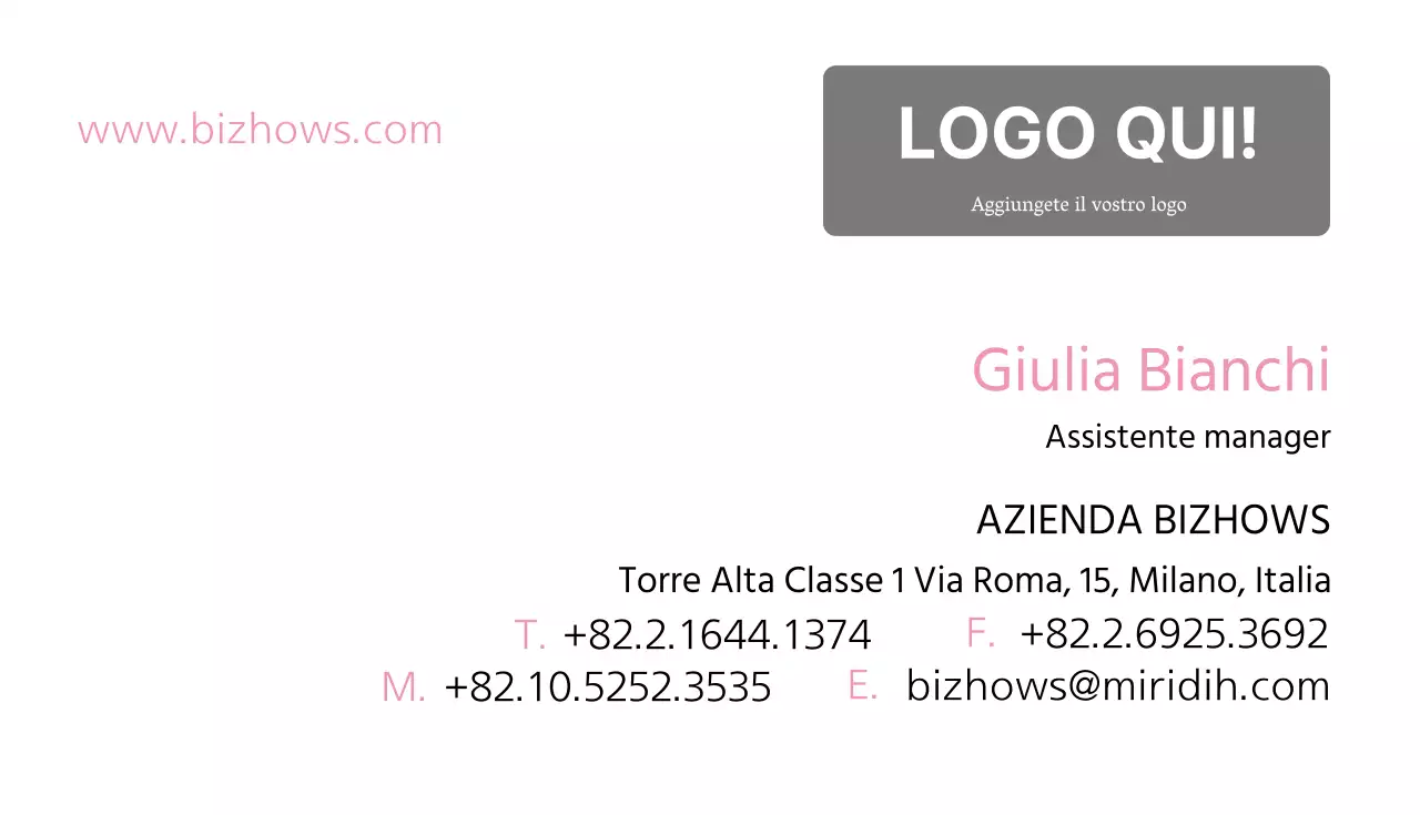 Biglietto da visita sempliceBianco