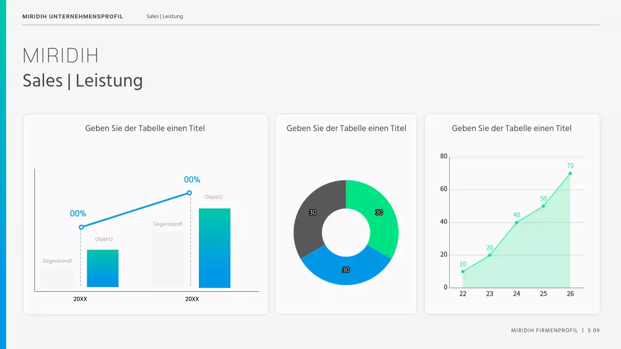 Ein moderner Firmenbrief in Blau und Chartreuse