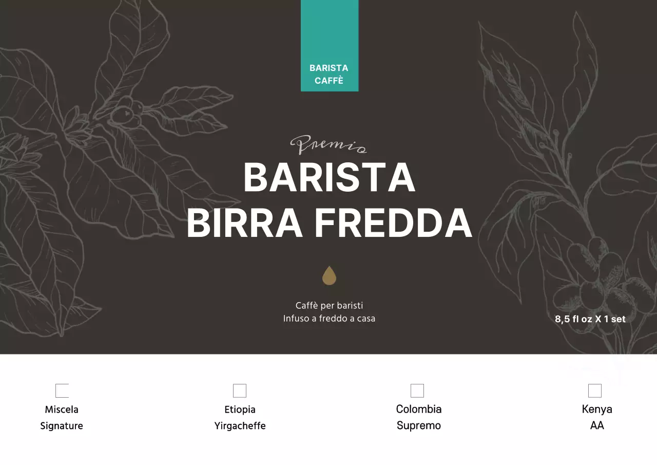 Cartolina prodotto Brown Bean Illustration Cafe