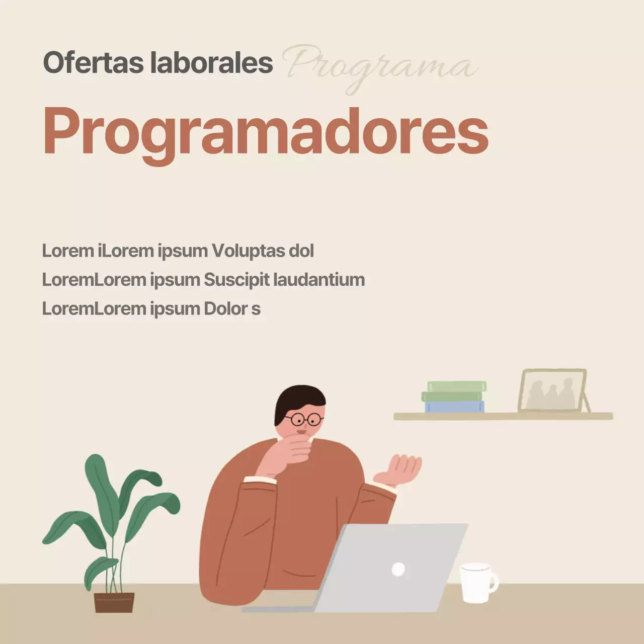 Beige Marrón Tono Miri Middle School Profesional Especialista Programador