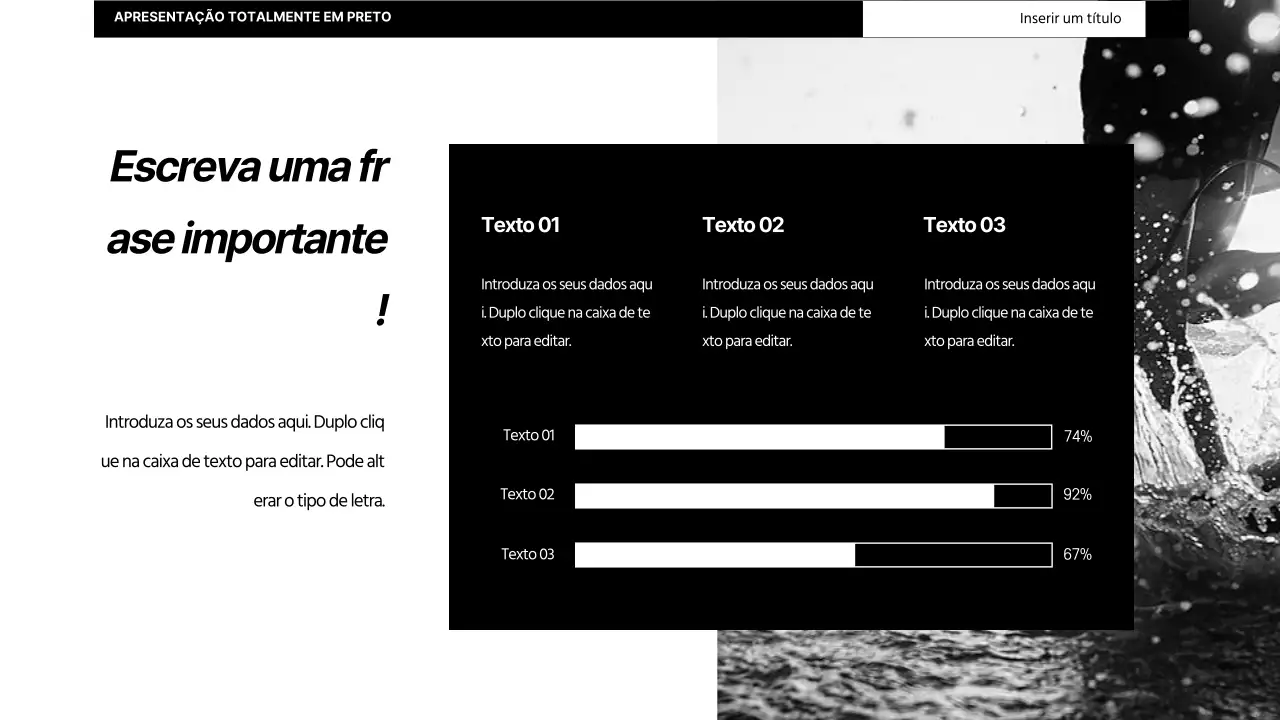 Infografia de gráfico horizontal simples a preto e branco
