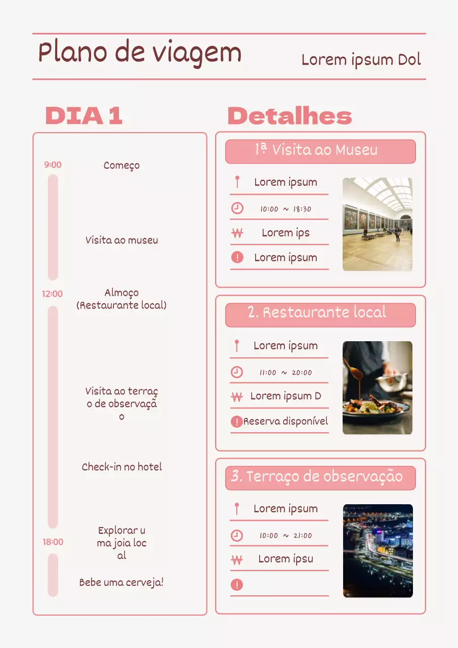 Agenda de viagem simples MBTI Tipo F com fundo marfim