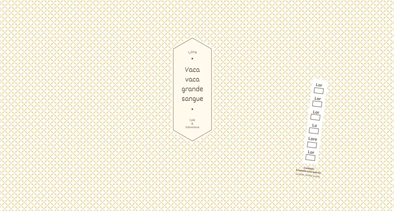 Padrões simples em amarelo claro e castanho para um café concetual