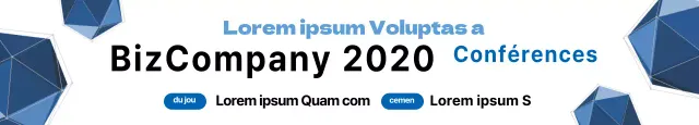 Illustration bleue géométrie entreprise conférence promotion