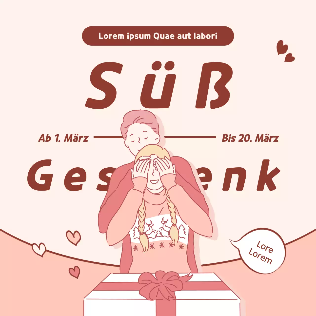 Rosa Weiß Tag Paare Geschenk Illustration Konzept Veranstaltung