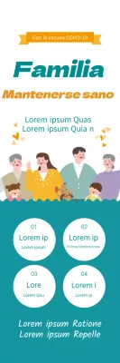 Ilustración azul y amarilla promoción de vacunas limpias