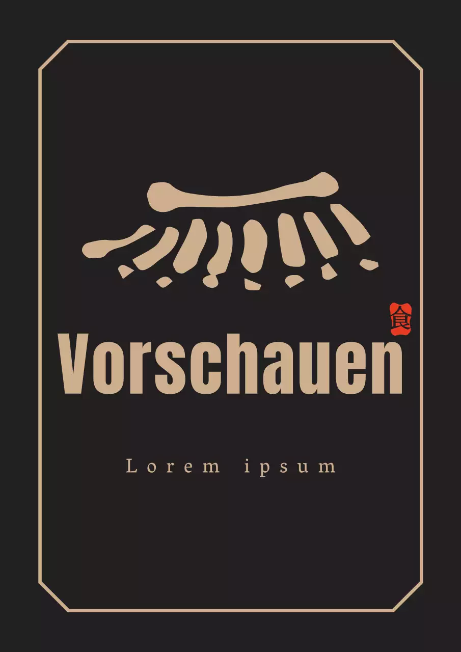 Sauberes Konzept Koreanisches Restaurant Logo Beschilderung in dunkelbraun und gelb, um das Restaurant zu fördern.