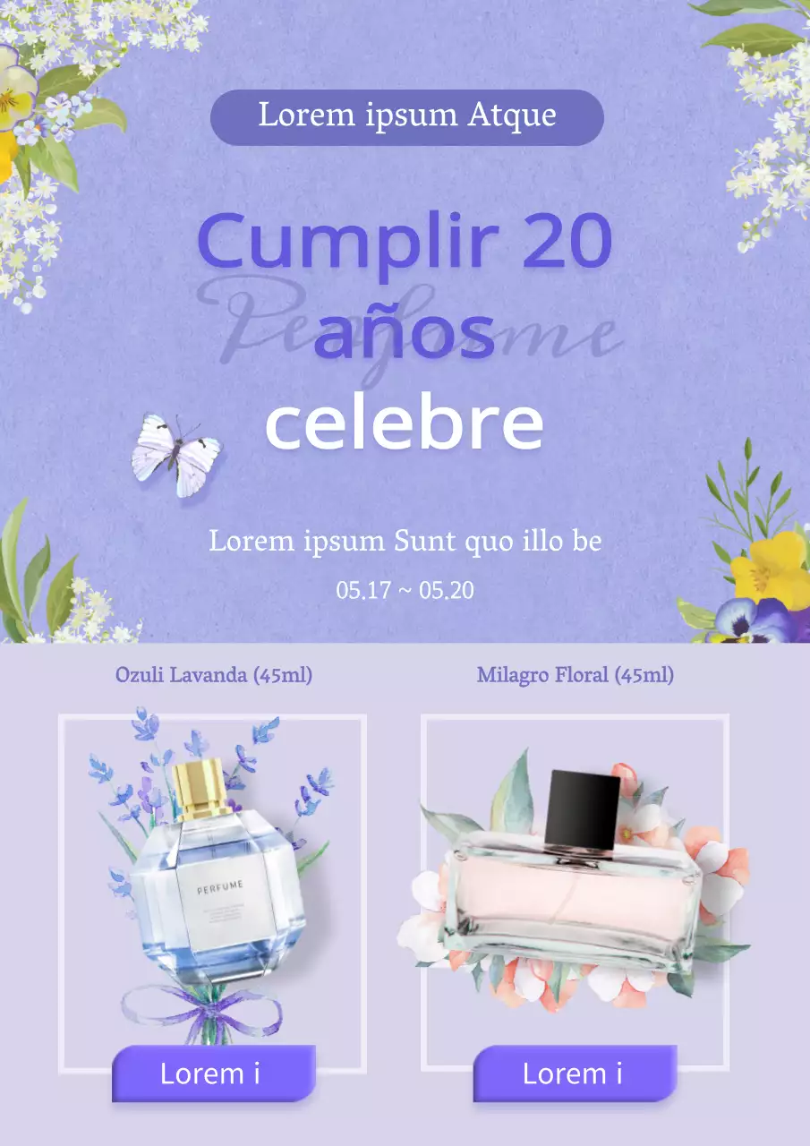 Evento nostálgico de la mayoría de edad con el tema de la primavera púrpura