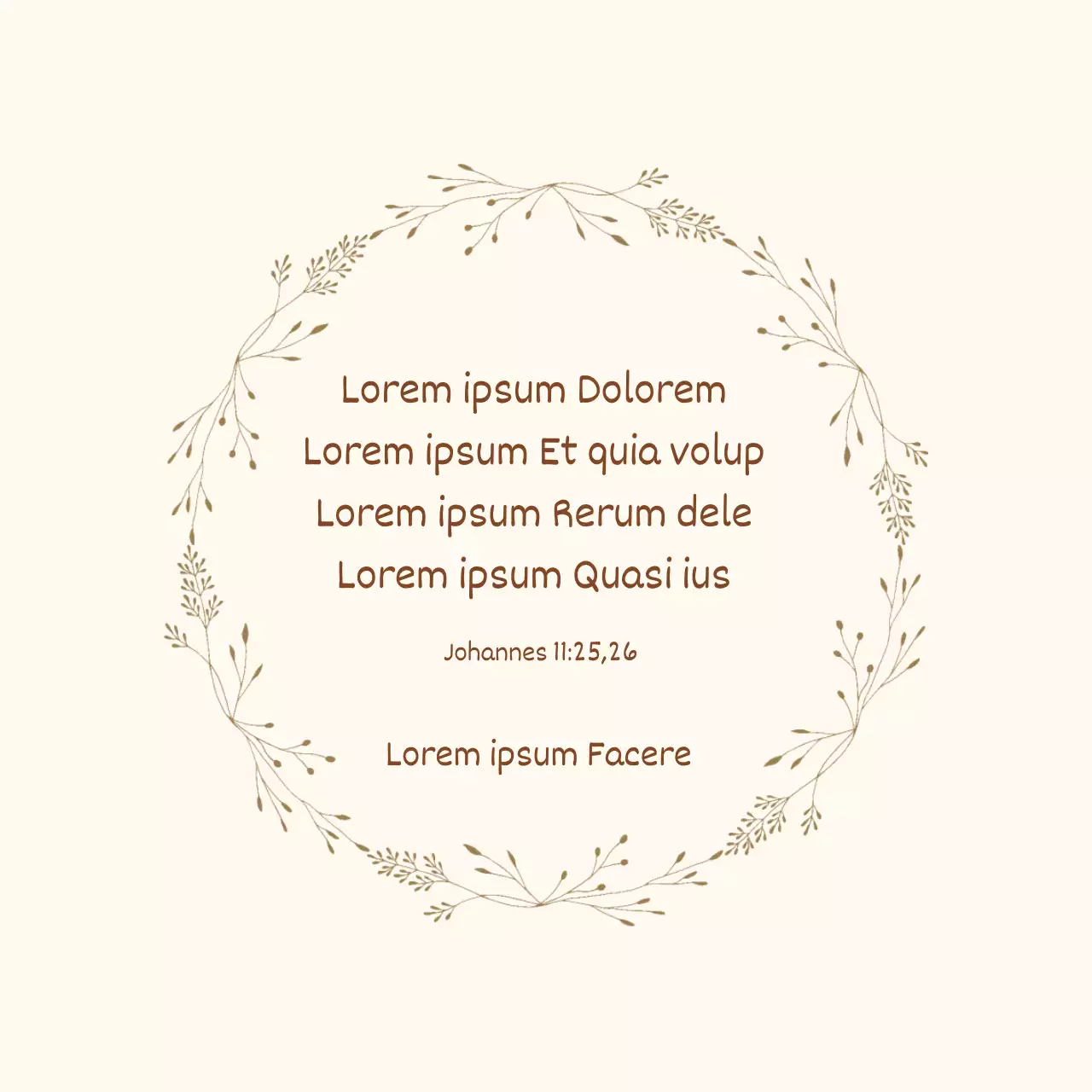 Vintage Kirche Bibel Vers Ostern Etikett mit Beige Lettering