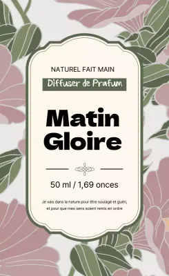Étiquette de parfum vintage avec illustration verte