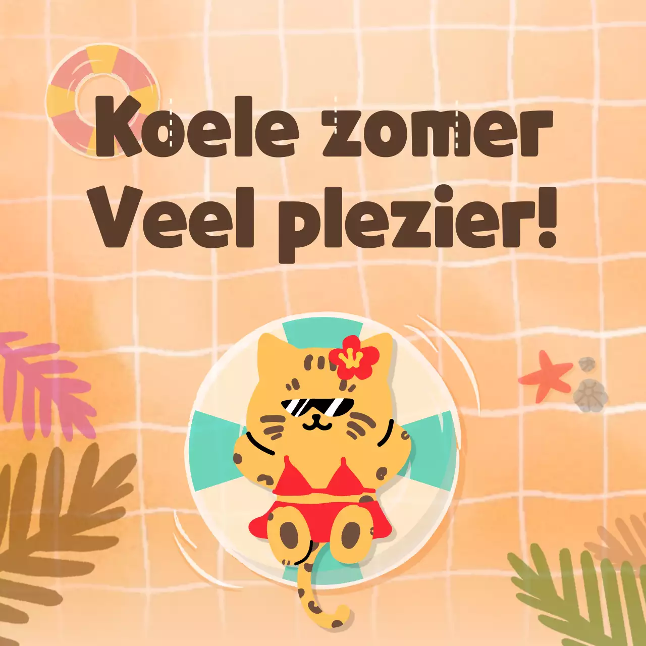 Vakantie type psychologie test met een schattig blauw zwembad concept