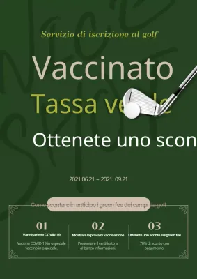 Volantino per l'iscrizione a un campo da golf verde ed elegante