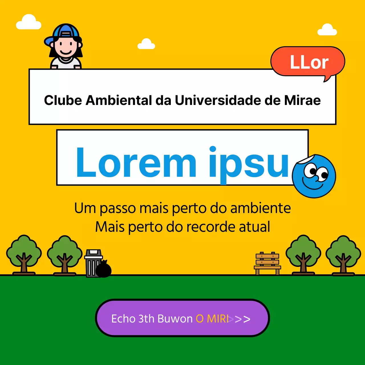 Cartão de missão pessoal Cute ClubNews Design