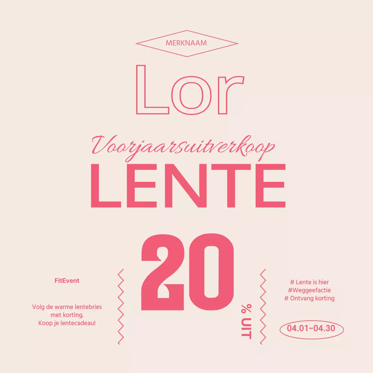 Roze fotobelettering accentueert een vintage voorjaarsuitverkoop