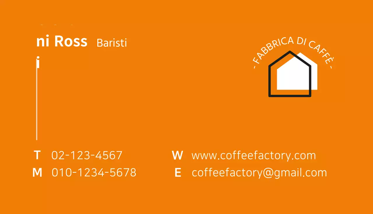 Biglietto da visita per barista