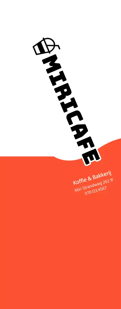 Een café en bakkerij promoten met een eenvoudig concept in oranje en zwart