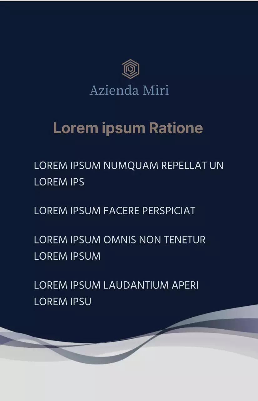 Un layout semplice in blu navy e grigio con un certificato di tempio.