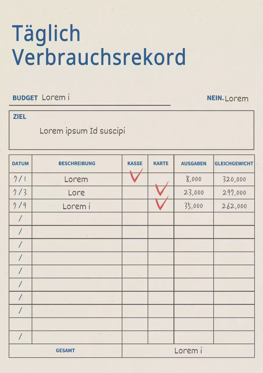 Blaues Kraftpapier einfaches Taschenbuch Journal Budget Dokument