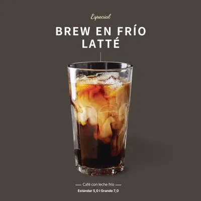 Sencilla pancarta colgante de color café para una cafetería fría