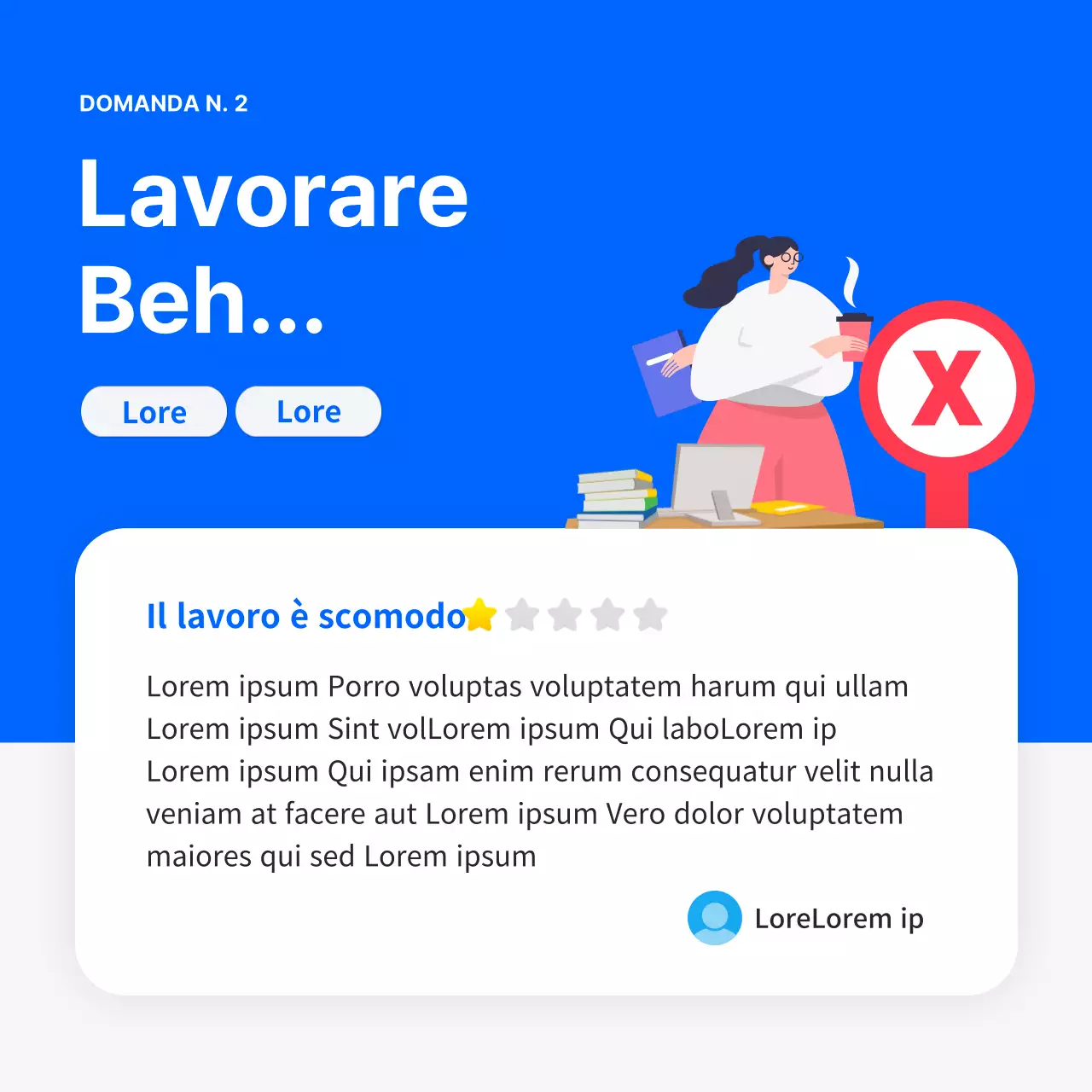 Dibattito sul posto di lavoro blu pulito cardnews design