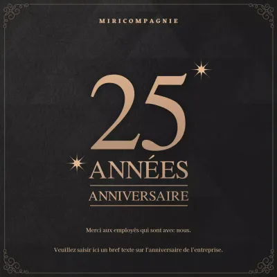 Un simple anniversaire d'entreprise en noir et or
