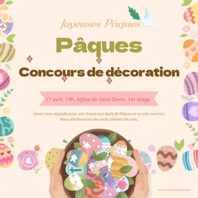 Concours de décoration de Pâques thème de promotion de l'église en beige