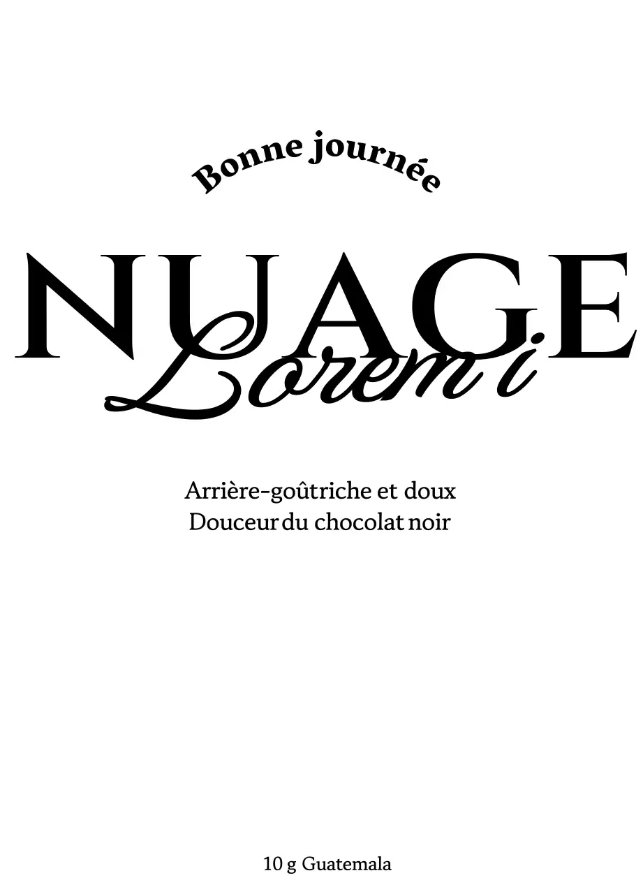 Grains de café simples avec accentuation du texte en noir