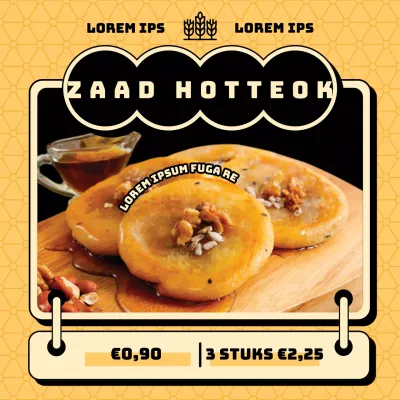 Promoot de verkoop van de geel-zwarte retro herfsttraktatie, rijstwafels