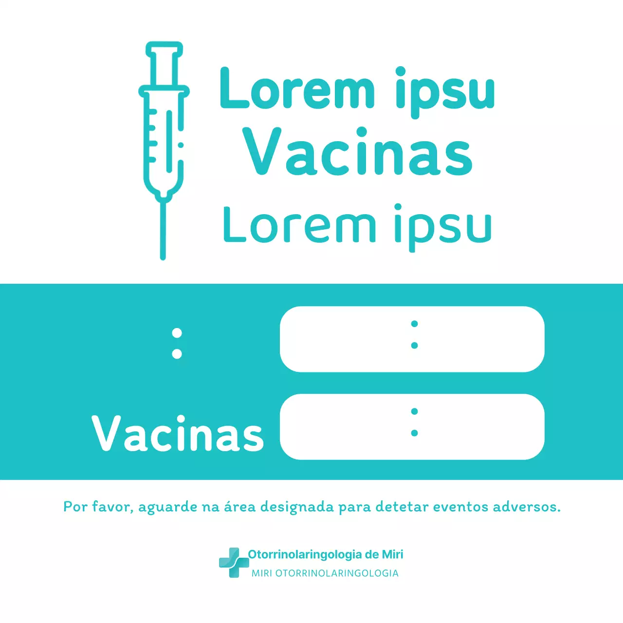 Carta de notificação de eventos adversos da vacinação contra o coronavírus com um conceito simples em azul claro e branco.