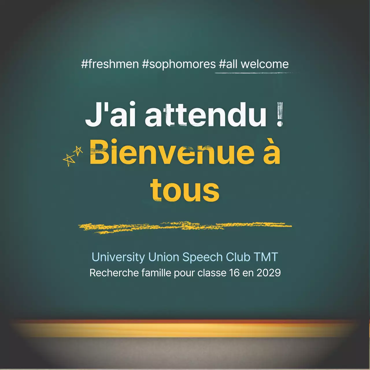 Recrutement d'un club universitaire Carte à craieNews Design