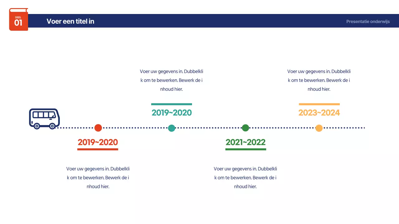 Schattige regenboogkleurige TIMELINE infographic