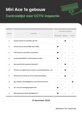 Groene en zwarte operationele checklist