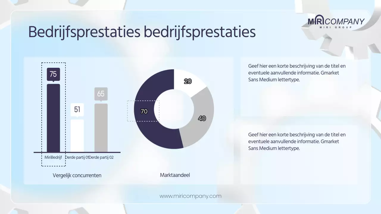 Businessplan met 3D-radertjes in blauwe tinten