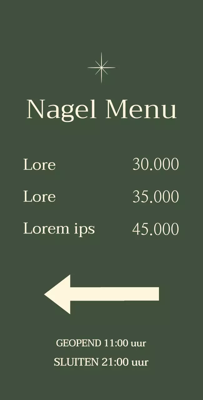 Spijker teken met ster illustratie op groene achtergrond