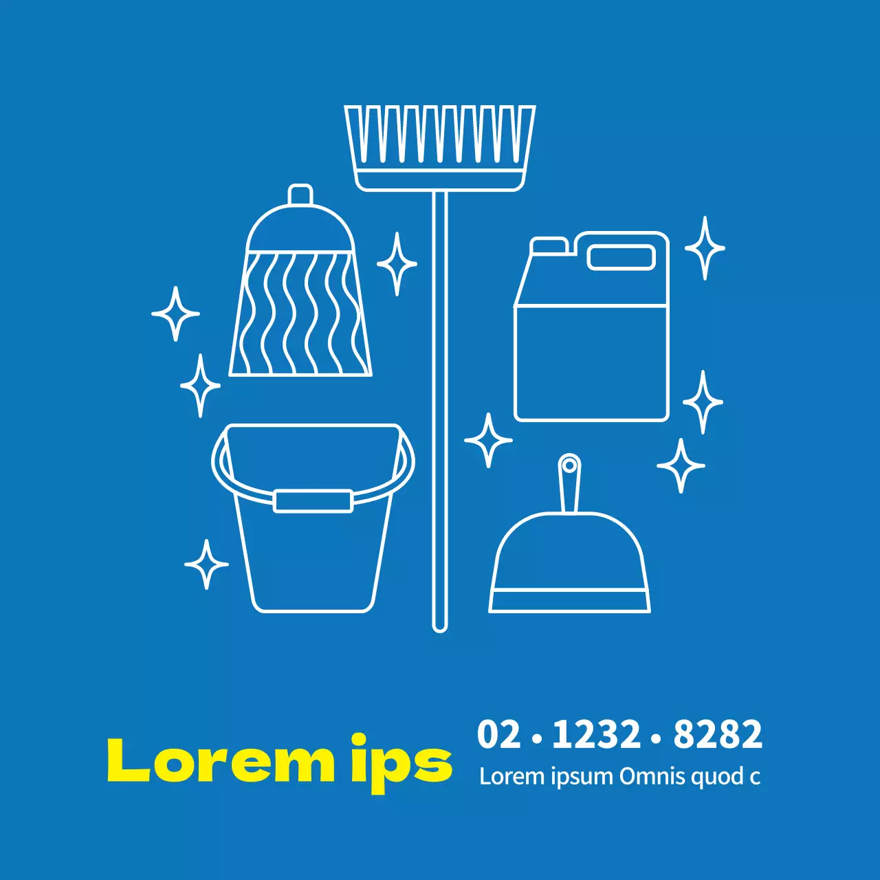 Lila Illustration Werbung für eine saubere Wohnung