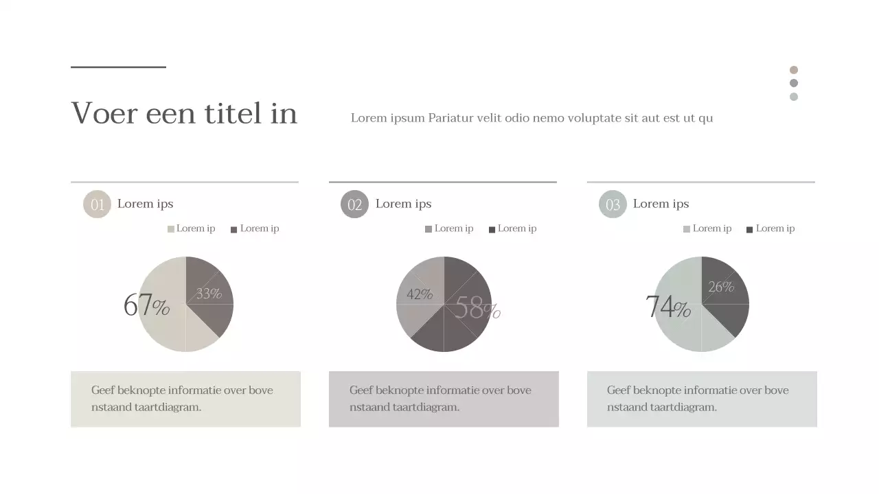 Taartgrafiekontwerp met een eenvoudig emotioneel concept