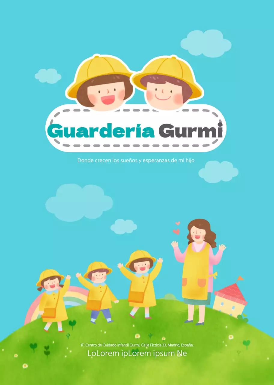 Bonito cuadernillo de primavera para guardería en color menta y multicolor