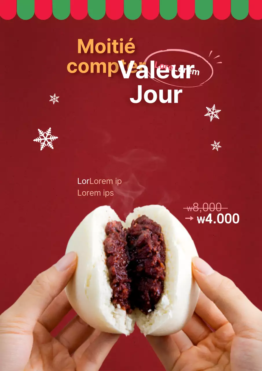 Promouvoir un événement alimentaire à moitié prix avec la photo d'une patate douce rouge